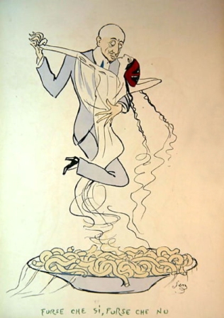 Caricature de Gabriele d'Annunzio par Sem (1913)